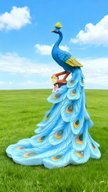 玻璃钢仿真孔雀雕塑 (17)