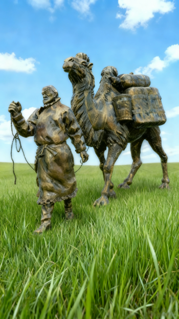 玻璃钢仿铜骆驼雕塑 (14)