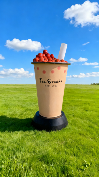 玻璃钢仿真奶茶杯雕塑 (13)