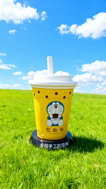 玻璃钢仿真奶茶杯雕塑 (14)