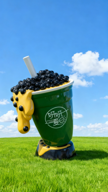 玻璃钢仿真奶茶杯雕塑 (30)