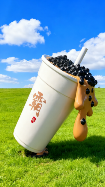 玻璃钢仿真奶茶杯雕塑 (35)