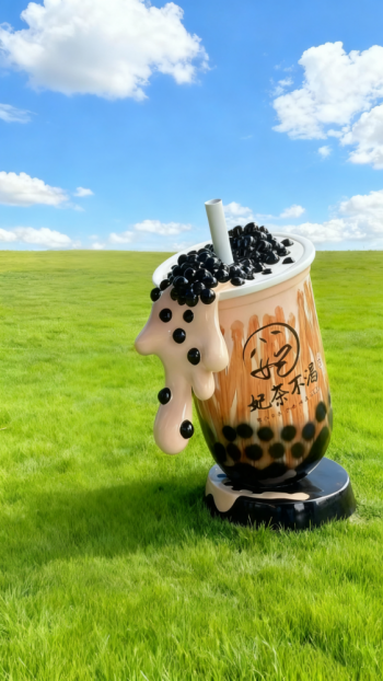玻璃钢仿真奶茶杯雕塑 (37)