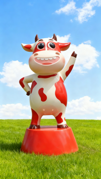 玻璃钢奶牛雕塑 (2)