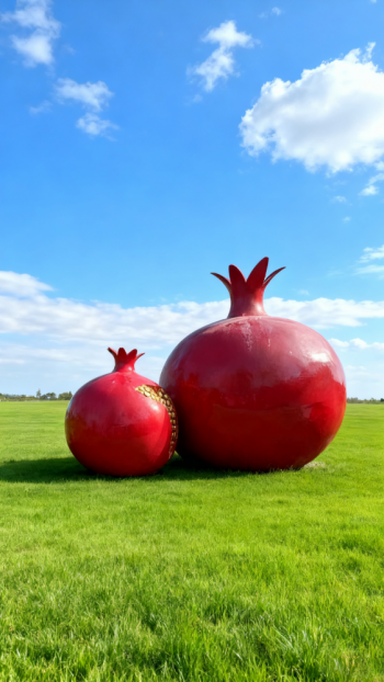 玻璃钢仿真石榴雕塑 (1)