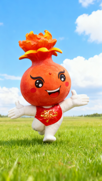 玻璃钢卡通石榴雕塑公仔 (1)