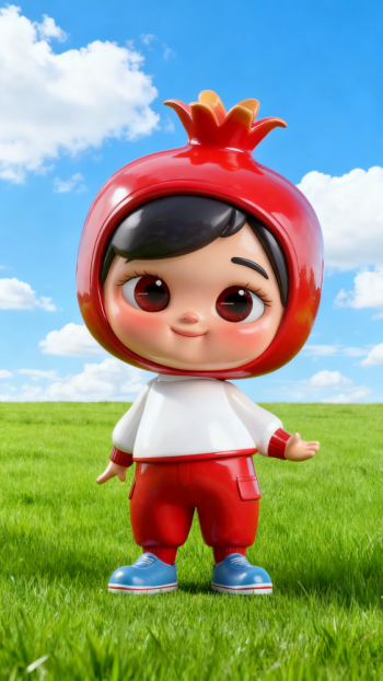 玻璃钢卡通石榴雕塑公仔 (9)