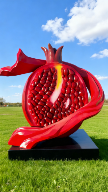 玻璃钢石榴景观雕塑 (1)
