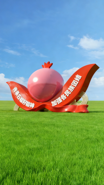 玻璃钢石榴景观雕塑 (2)