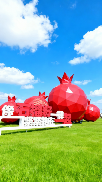 玻璃钢石榴景观雕塑 (7)