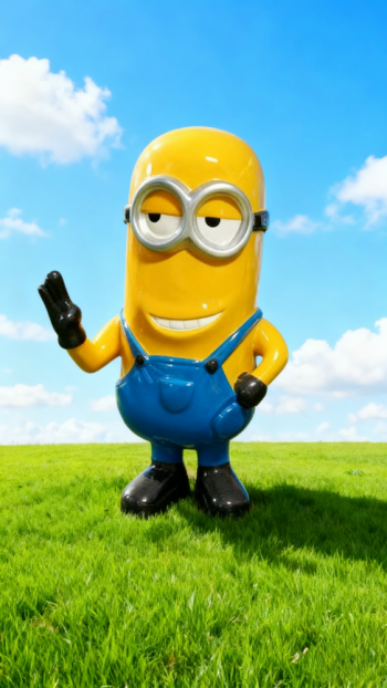 卡通小黄人雕塑 (2)