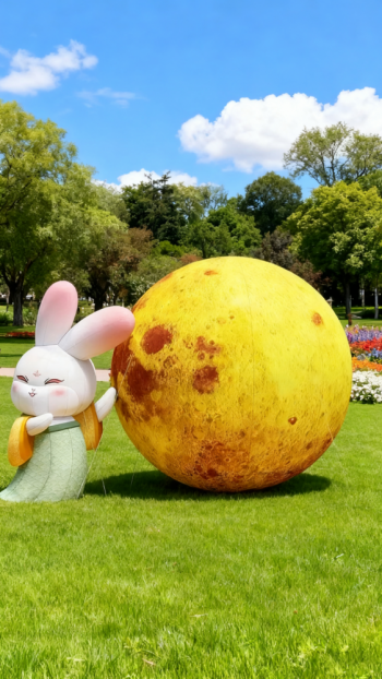 玻璃钢月亮雕塑 (1)