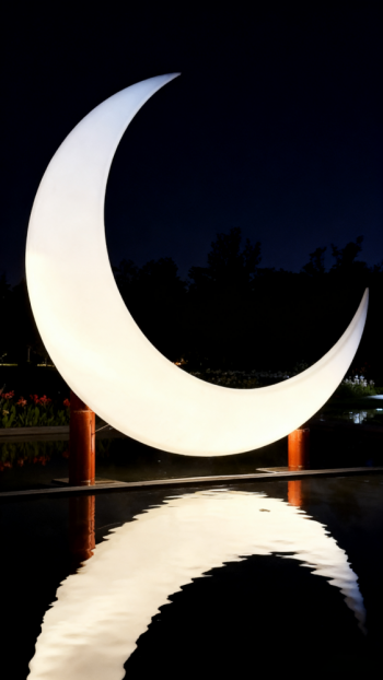 玻璃钢发光月亮雕塑 (3)