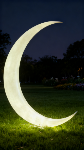 玻璃钢发光月牙雕塑 (5)