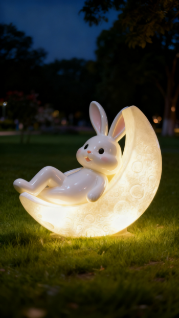 玻璃钢发光月牙雕塑 (9)