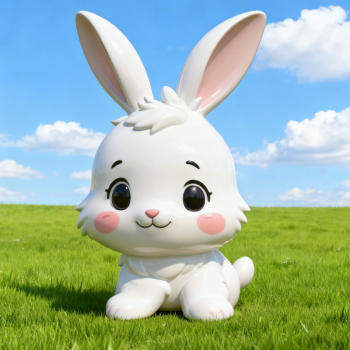 玻璃钢卡通兔子雕塑