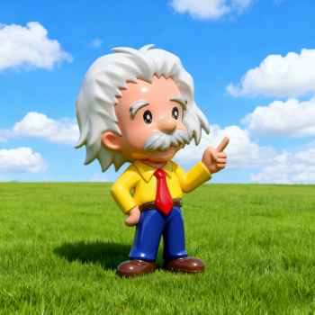 玻璃钢卡通爱因斯坦雕塑