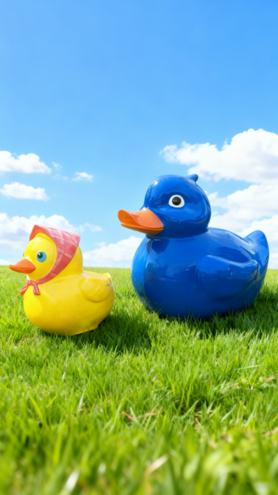 玻璃钢卡通鸭子雕塑 (1)