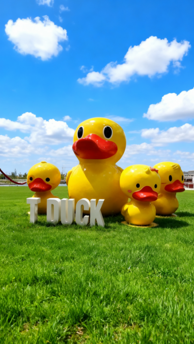 玻璃钢小黄鸭雕塑 (5)