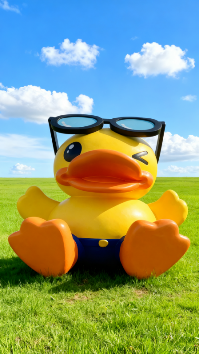 玻璃钢小黄鸭雕塑 (10)