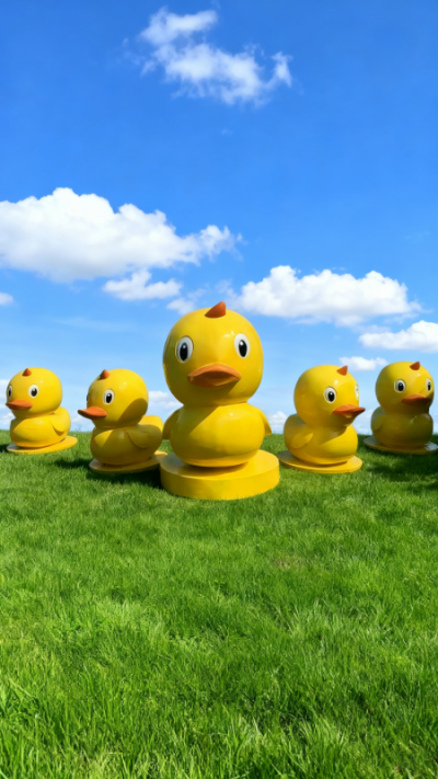 玻璃钢小黄鸭雕塑 (14)