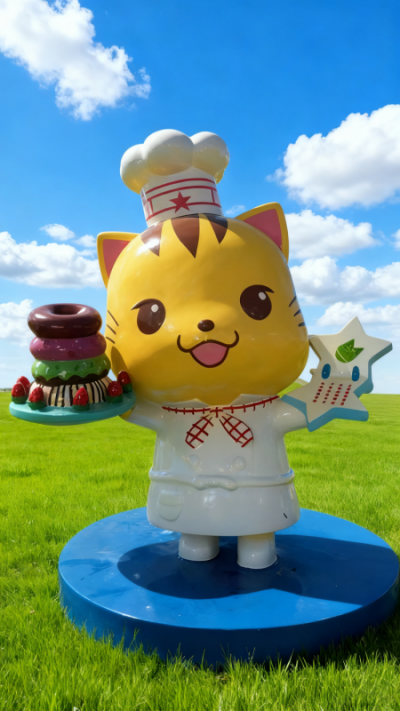 玻璃钢卡通猫咪雕塑 (4)