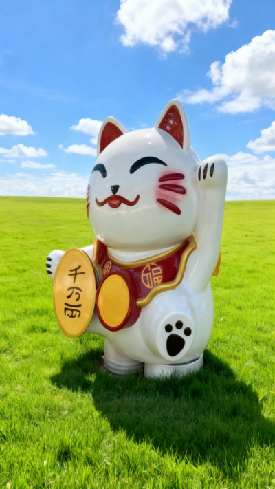 玻璃钢招财猫雕塑 (7)