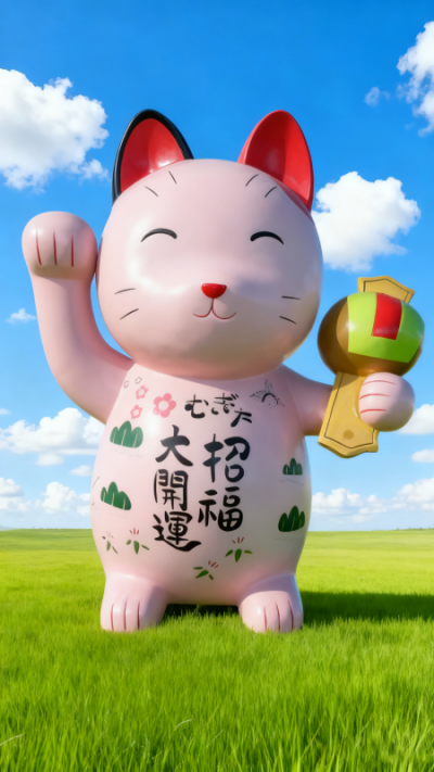 玻璃钢招财猫雕塑 (9)