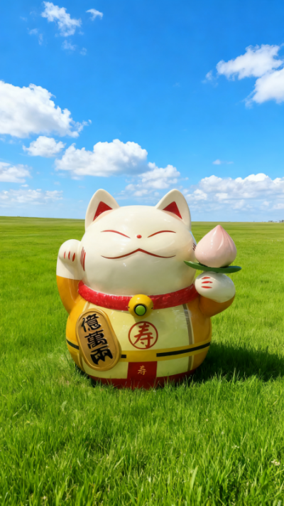 玻璃钢招财猫雕塑 (12)