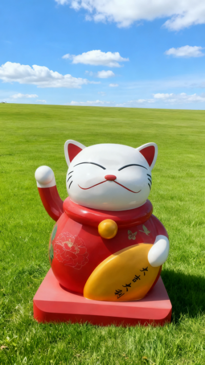 玻璃钢招财猫雕塑 (14)