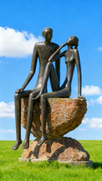 情侣人物雕塑 (1)