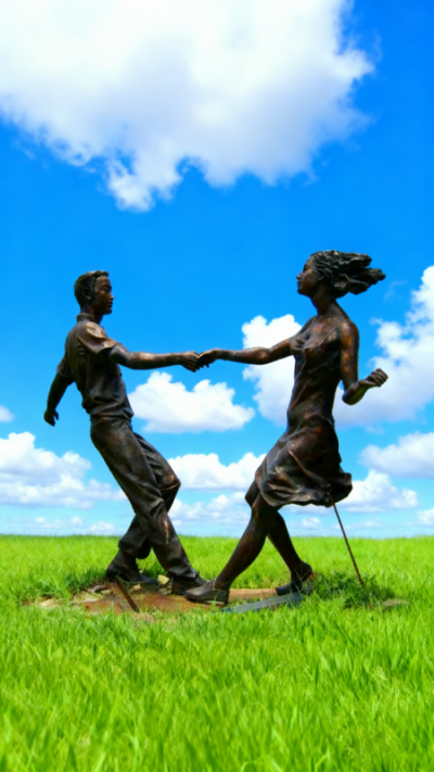 情侣人物雕塑 (2)