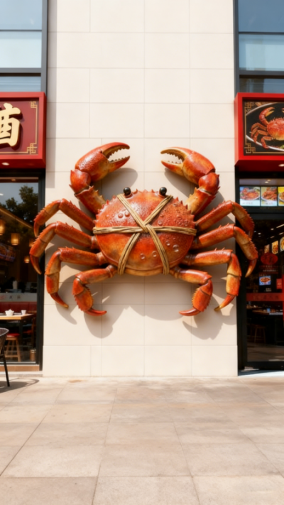 玻璃钢仿真大闸蟹雕塑