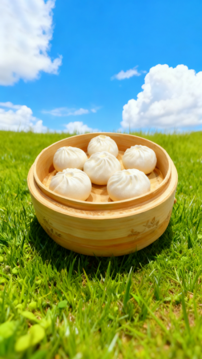 玻璃钢仿真小笼包雕塑