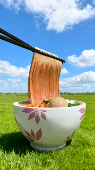 玻璃钢面条面碗雕塑 (1)