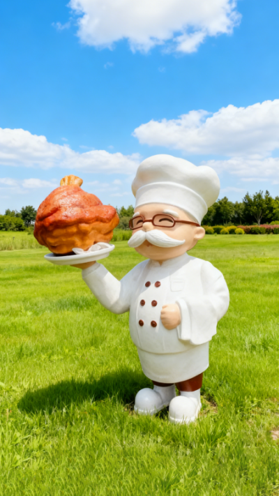 玻璃钢西点厨师卡通人物雕塑