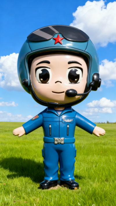 玻璃钢飞行员雕塑 (6)