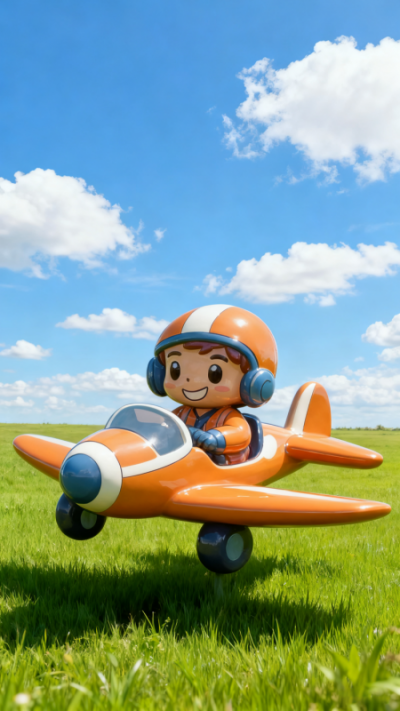 玻璃钢飞行员雕塑 (8)