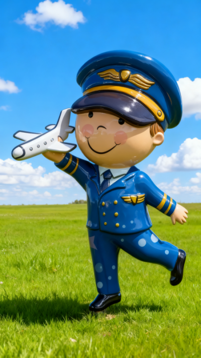 玻璃钢飞行员雕塑 (9)