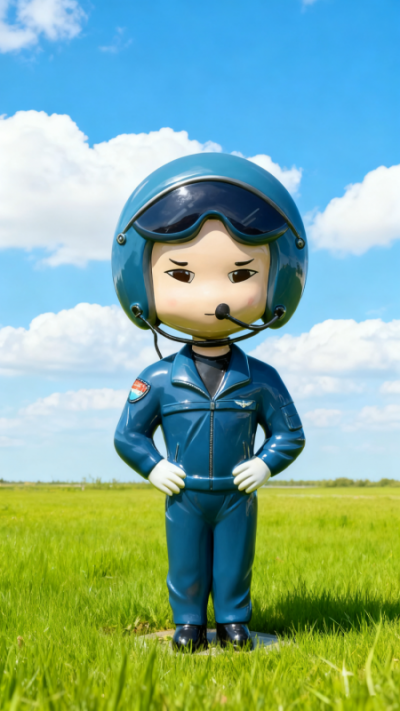 玻璃钢飞行员雕塑 (10)