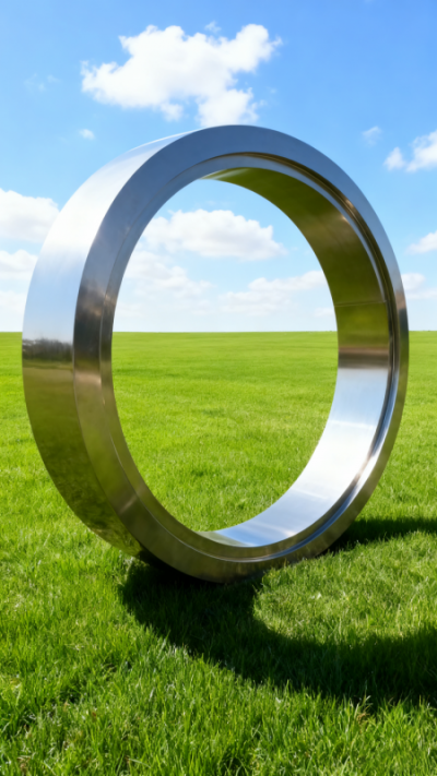 镜面不锈钢圆环雕塑摆件