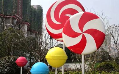 游乐园棒棒糖雕塑